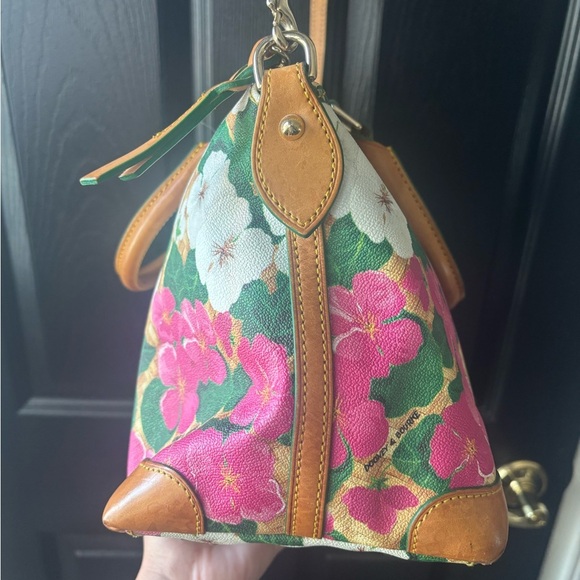 Dooney & Bourke Pink and Green Floral Satchel - Picture 6 of 13